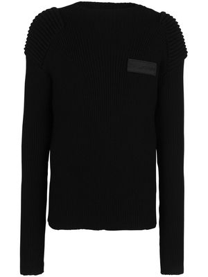 Balmain logo-patch wool sweater - Black