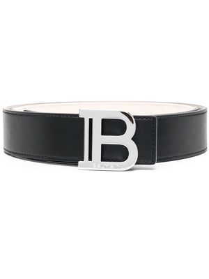 Balmain logo-plaque buckled belt - Black