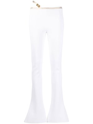 Balmain logo-plaque hip-strap trousers - White