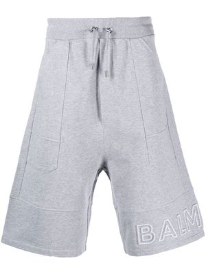 Balmain logo-print cotton Bermuda shorts - Grey