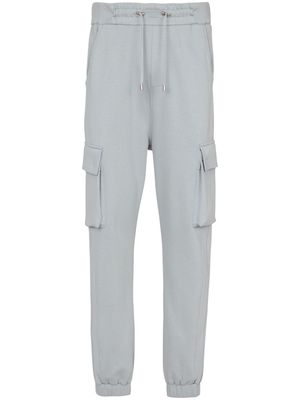 Balmain logo-print cotton cargo track pants - Grey