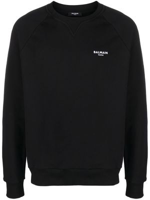 Balmain logo-print cotton jumper - Black
