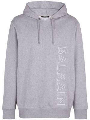 Balmain logo-print detail hoodie - Grey