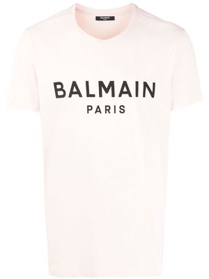 Balmain logo-print detail T-shirt - Pink