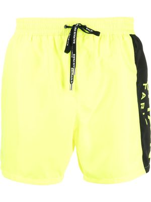 Balmain logo-print drawstring swim shorts - Yellow