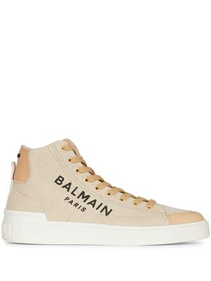 Balmain logo-print high-top sneakers - Neutrals