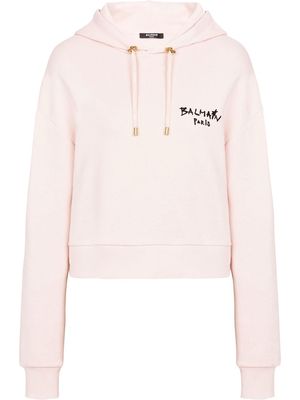 Balmain logo print hooded sweatshirt - Pink