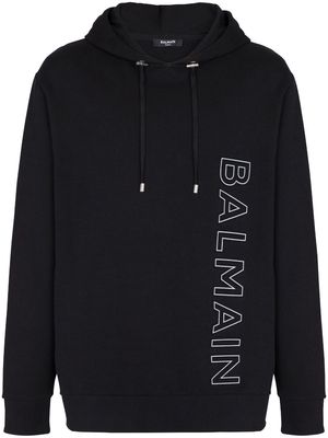 Balmain logo-print hoodie sweater - Black