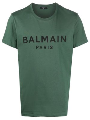 Balmain logo-print round-neck T-shirt - Green