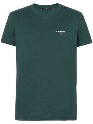 Balmain logo-print short-sleeved cotton T-shirt - Green