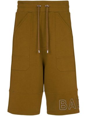 Balmain logo-print shorts - Brown