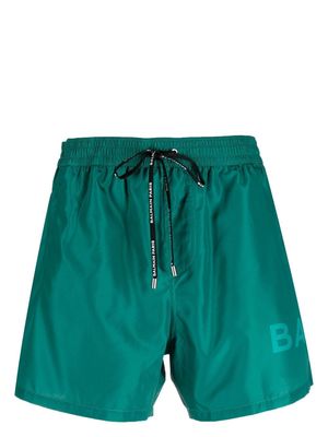 Balmain logo-print swim shorts - Green