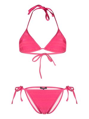 Balmain logo-print triangle-cup bikini - Pink