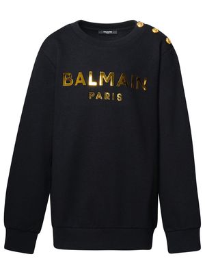 Balmain Logo Printed Button-detailed Sweatshirt