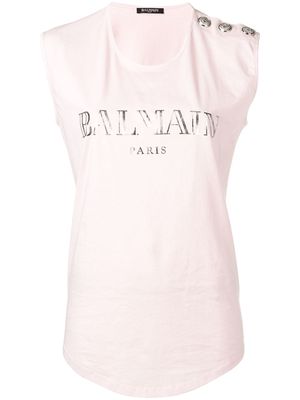 Balmain logo tank top - Pink