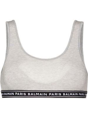 Balmain logo-underband sports bra - Grey