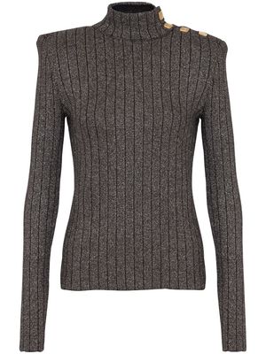 Balmain long-sleeve knitted jumper - Grey