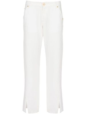 Balmain low-rise slit-straight jeans - White