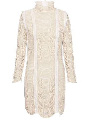 Balmain macramé-knit openwork minidress - Neutrals