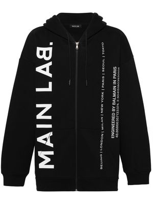 Balmain Main Lab zip-up hoodie - Black