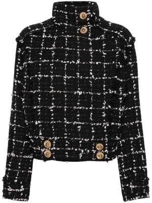 Balmain metallic checked tweed jacket - Black