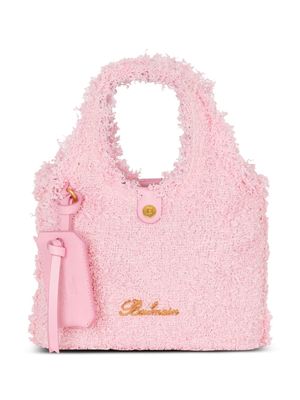 Balmain mini B-Army Grocery tweed bag - Pink