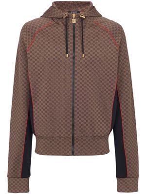 Balmain Mini monogram-pattern tracksuit jacket - Brown