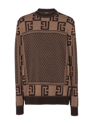 Balmain Mini Monogram Scarf Sweater