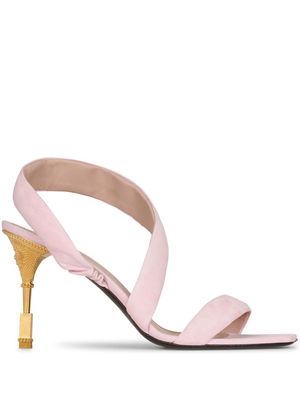 Balmain Moneta engraved-heel sandals - Pink
