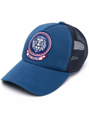 Balmain monogram badge cap - Blue