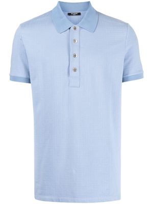 Balmain monogram-jacquard polo shirt - Blue
