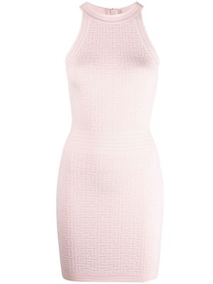 Balmain monogram-jacquard sleeveless dress - Pink