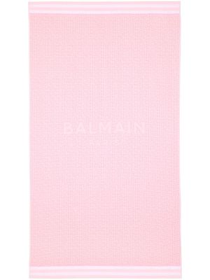 Balmain monogram jacquard towel - Pink