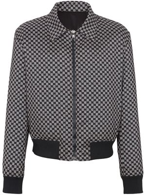 Balmain monogram-pattern bomber jacket - Black