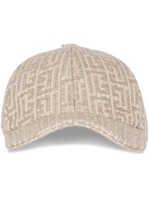 Balmain monogram-pattern cap - Neutrals