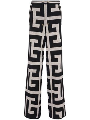 Balmain monogram pattern track trousers - Black