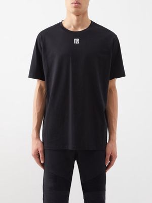 Balmain - Monogram-print Cotton-jersey T-shirt - Mens - Black
