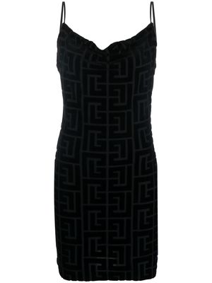 Balmain monogram short slip dress - Black