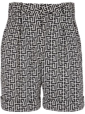 Balmain monogram tailored shorts - Black