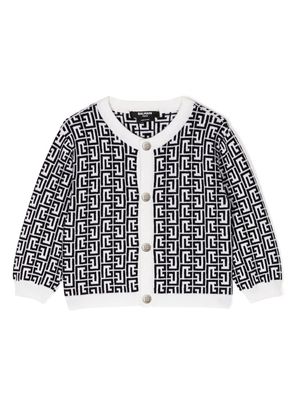 Balmain Monogram Two-tone Cardigan