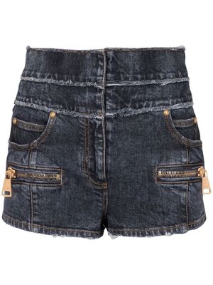 Balmain multi-pocket denim shorts - Blue