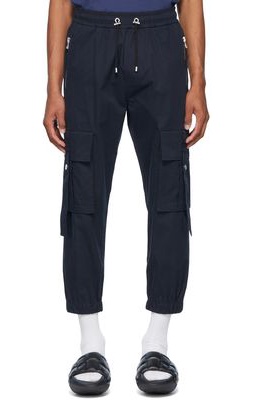 Balmain Navy Cotton Cargo Pants