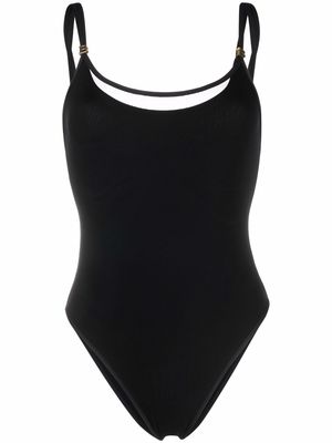 Balmain one-piece logo embellishment swimsuit - Black