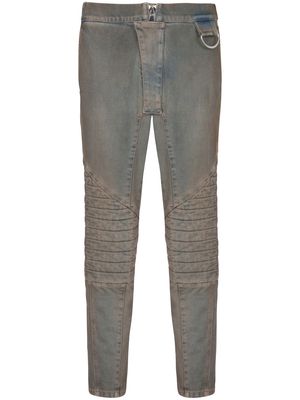Balmain panelled slim-cut jeans - Blue