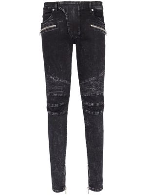 Balmain panelled slim-leg jeans - Black