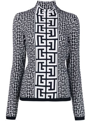 Balmain PB Monogram-pattern jumper - Black