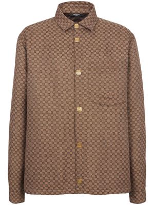 Balmain PB-monogram shirt jacket - Brown