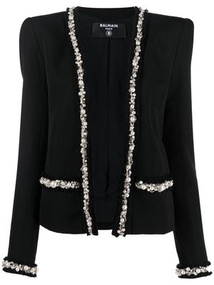 Balmain pearl-trim oversized jacket - EFX - NOIRBLANC CASSÉ