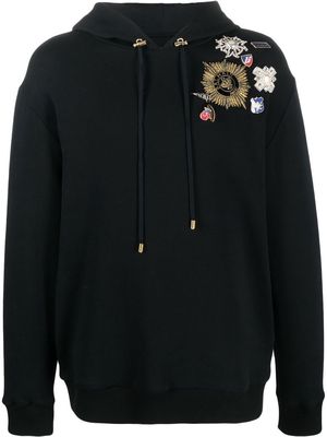 Balmain pin-embellished hoodie - Black