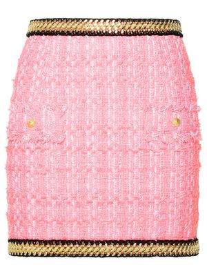 Balmain Pink Cotton Blend Miniskirt